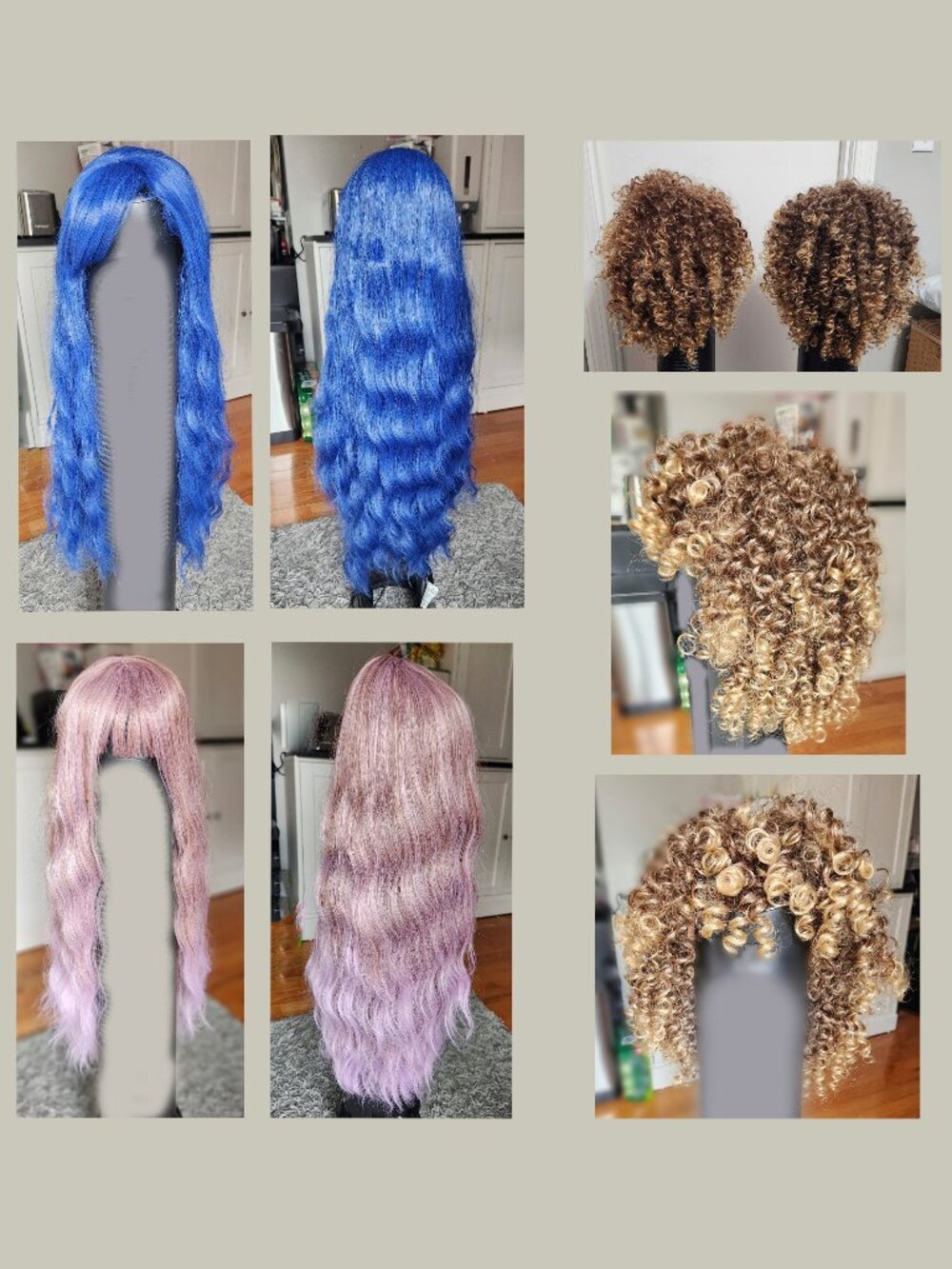 Four Wigs Two Long and Wavy, Two short and Curly